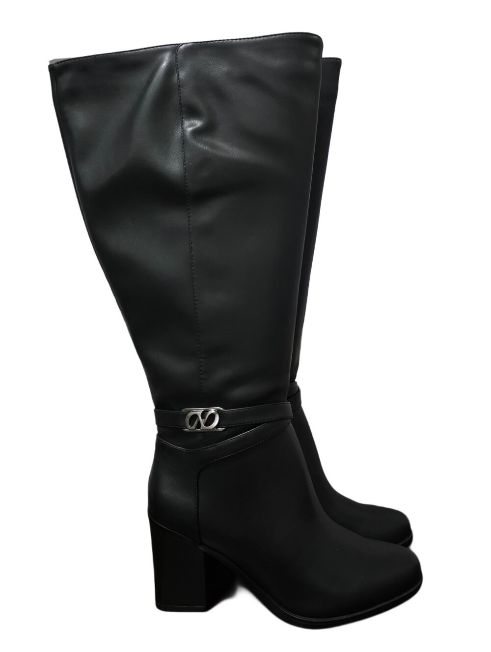 Naturalizer Jane Heeled Knee High Boots In Black NIB Extra Wide Calf - Picture 4 of 10